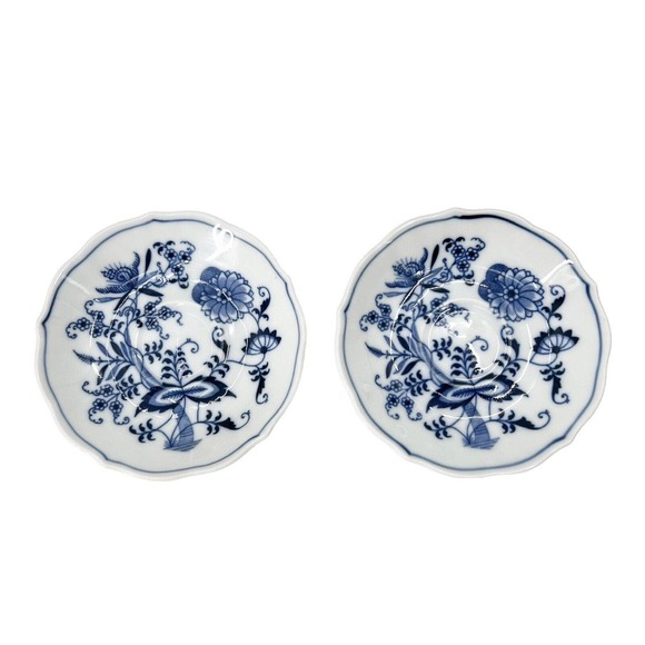 Blue Danube Blue Onion 5.5" Porcelain Tea Saucers Japan Rectangle Stamp 2 Pcs - Picture 1 of 5